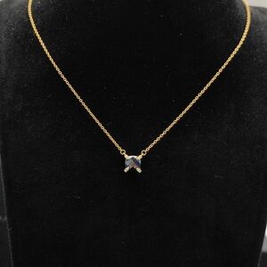 Gold Necklace with Blue Accent